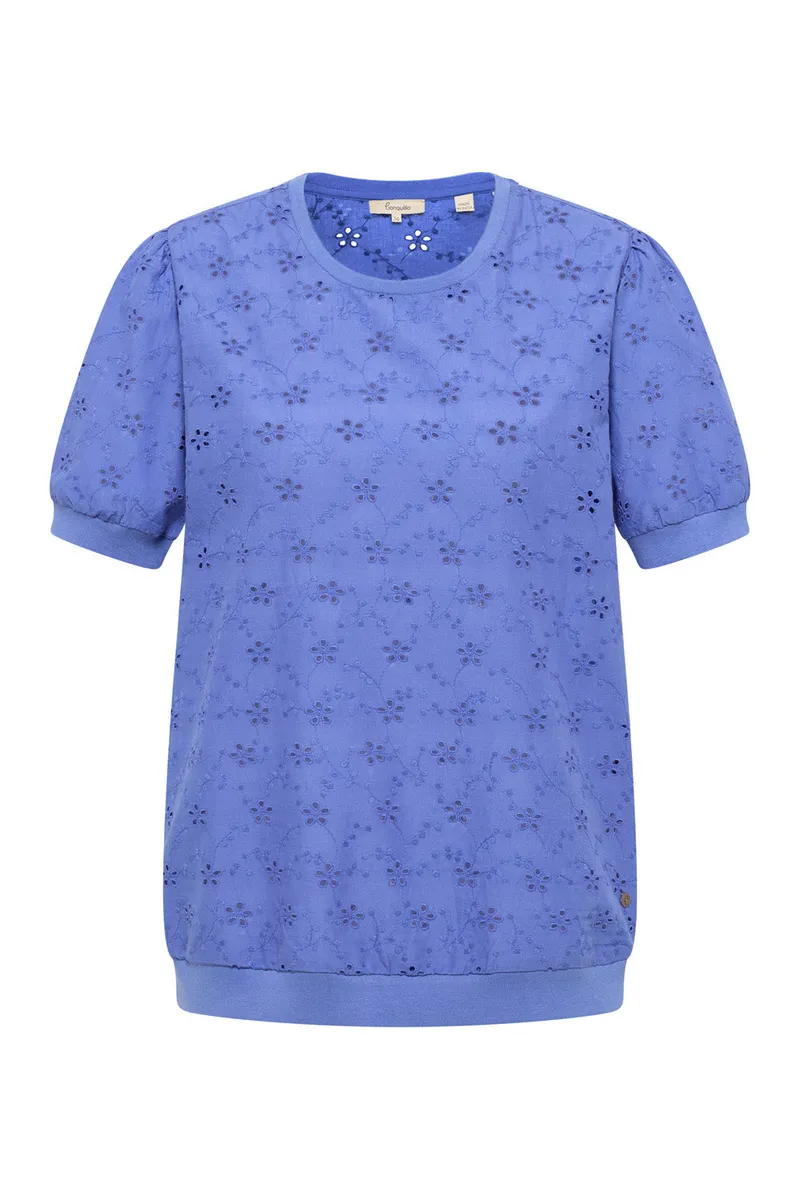Tranquillo Bluse Leeaa aus Bio-Baumwolle - baja blue / 40 – Produktbild 1 von 2