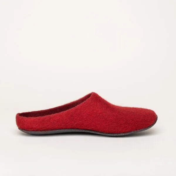 Magicfelt Magicfelt Filz-Hausschuh JU 720 für Damen aus 100% Merino-Wolle - Pantoffel mit komfortabler Filz-Latex-Sohle, Mittel-rot, – Produktbild 3 von 4