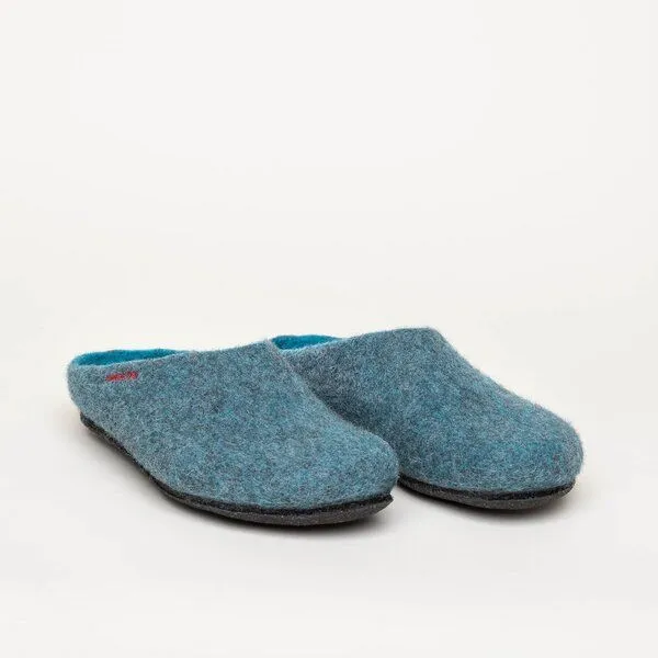 Magicfelt Magicfelt Filz-Hausschuh 709 aus 100% Merino-Wolle für Damen & Herren, Blau, – Produktbild 1 von 4
