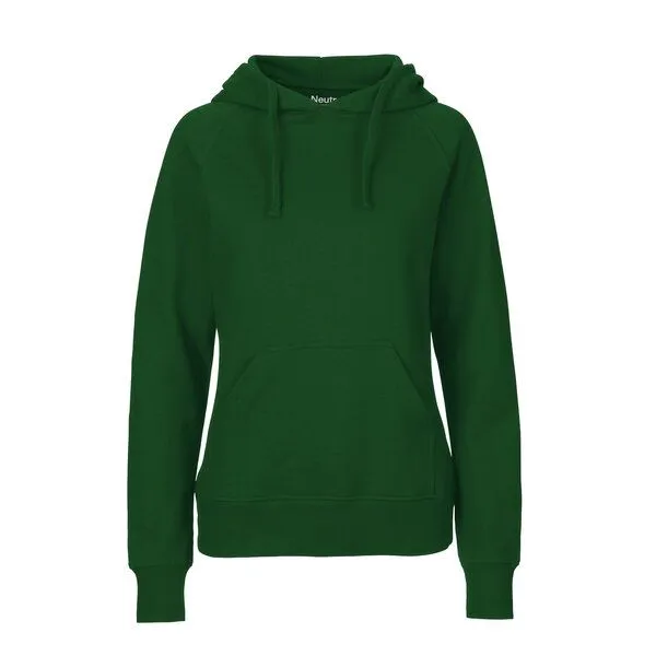 HANDGEDRUCKT HANDGEDRUCKT "Medusa" Frauen HOODY aus reiner Biobaumwolle (kbA), Bottlegreen, – Produktbild 2 von 4