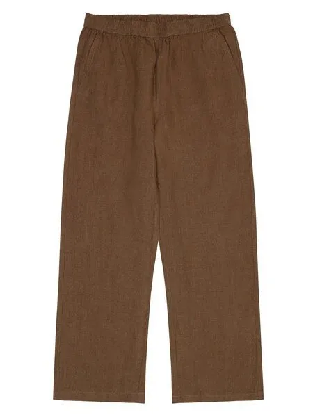 KnowledgeCotton Apparel KnowledgeCotton Apparel POSEY weite, mittelhohe Leinenhose - GOTS/Vegan, Braun (tuffet), – Produktbild 3 von 3