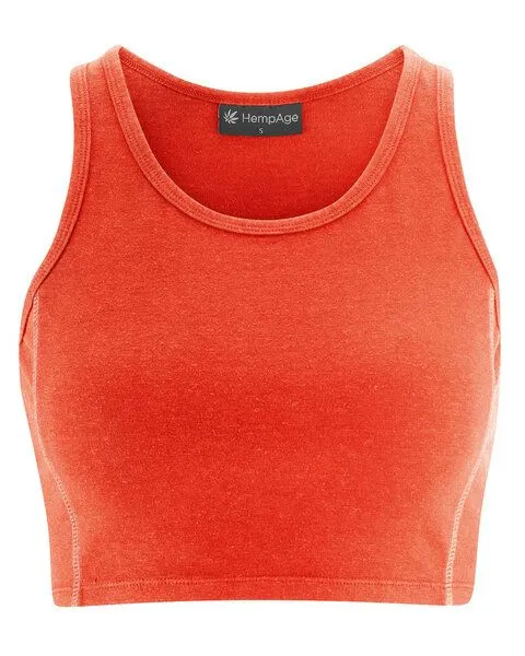 HempAge Hempage Damen Yoga Top Hanf/Bio-Baumwolle, Brick-182 orange, – Produktbild 2 von 4