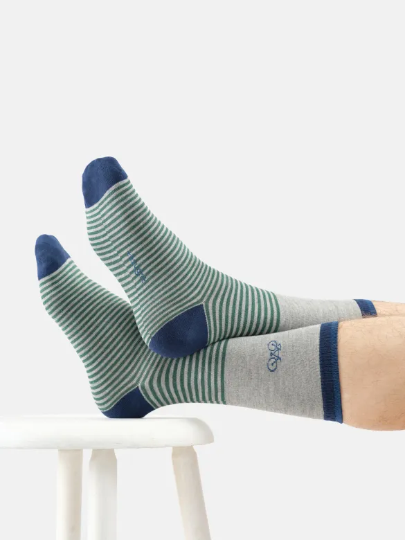 Thought Socken Modell: Bike Stripes, Grey marl, – Produktbild 1 von 1