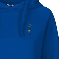 HANDGEDRUCKT HANDGEDRUCKT "Kosmokind" Frauen Hoody aus reiner Biobaumwolle (kbA), Royalblau, – Produktbild 1 von 1