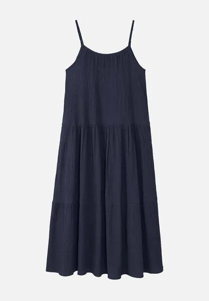 recolution Damen Musselin Kleid aus Bio-Baumwolle - FELICIA - recolution, Navy (blau), – Produktbild 1 von 4