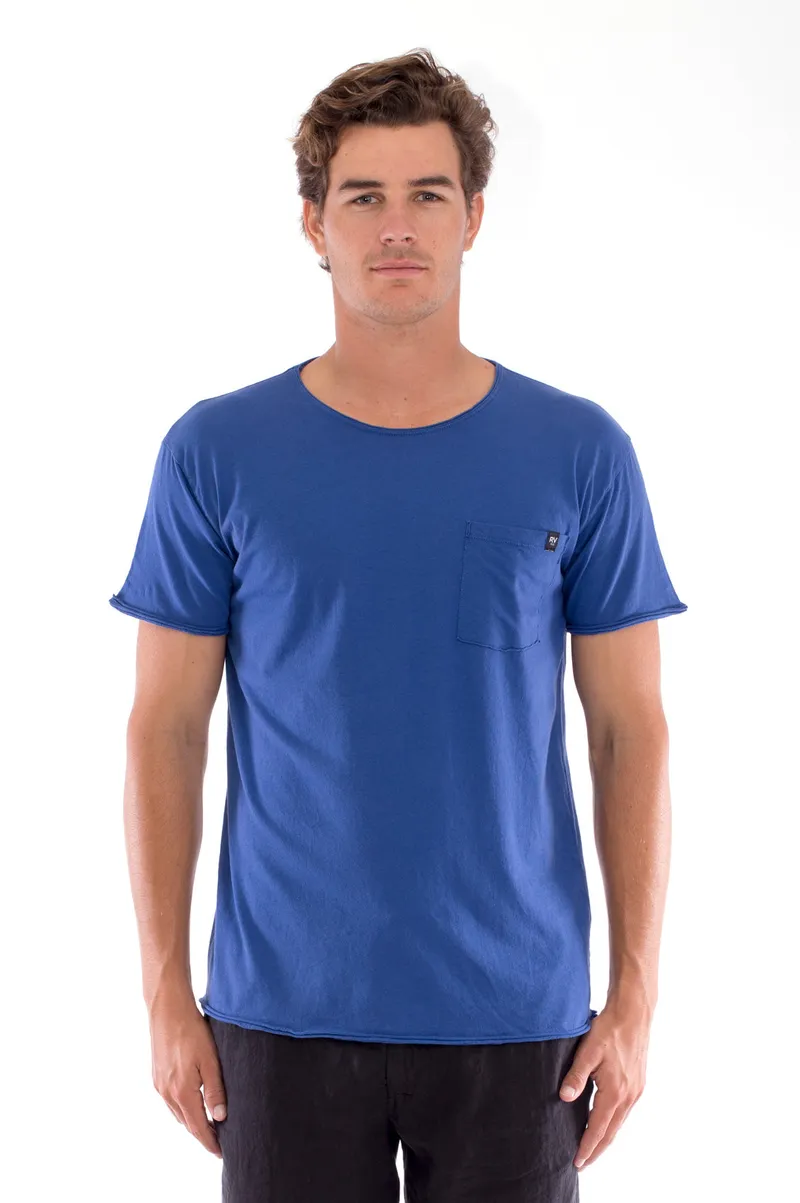 RAVENS VIEW IBIZA RAVENS VIEW IBIZA Herren vegan T-Shirt Rundhalsausschnitt Wild Pocket Klein Blau, Dunkelblau, – Produktbild 1 von 1