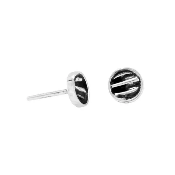pakilia pakilia Ohrringe Silber Wellen rund Ohrstecker handmade sustainable Fair-Trade – Produktbild 1 von 2