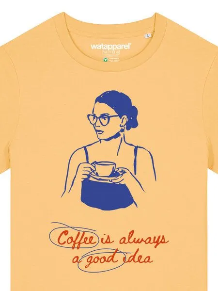 watapparel watapparel T-Shirt Frauen Coffee is a good idea, Brown, – Produktbild 3 von 4