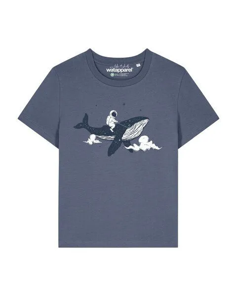 watapparel watapparel T-Shirt Frauen Spacewhale, Blue grey, – Produktbild 1 von 2