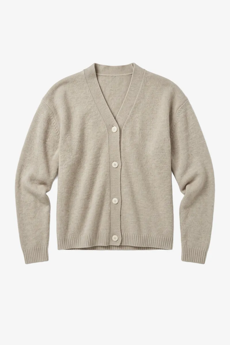 KnowledgeCotton Apparel KnowledgeCotton Apparel Damen vegan Cardigan Soufflé Garn Hell Federgrau, Grau, – Produktbild 1 von 2