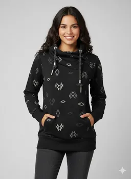 ragwear ragwear Sweatshirt NESKA AZTEK O mit hohem Schalkragen, aus Baumwolle und Polyester, lockere Passform – Produktbild 1 von 1
