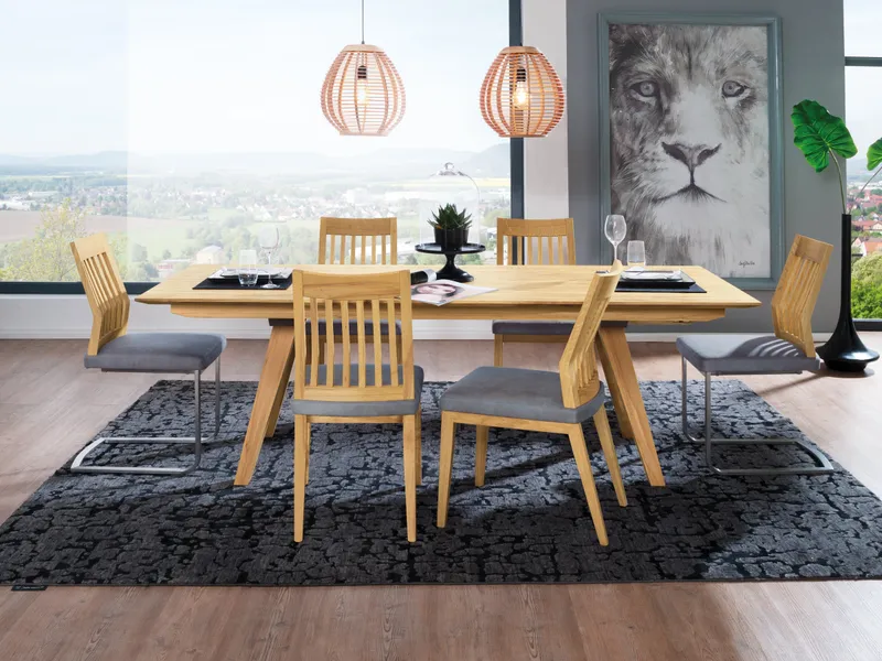 allnatura Tisch "Junta" | mit beidseitigem Auszug | 90x240 cm | Wildeiche, Braun, – Produktbild 2 von 2