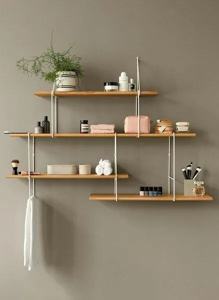 Hausen Hausen Wandregal Link shelf set 1 oak / white, Brown, – Produktbild 2 von 3