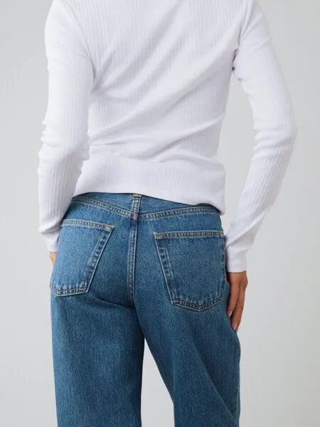 Honest Basics Honest Basics Damen Straight Jeans aus 100% Bio-Baumwolle, Indigo, – Produktbild 4 von 4