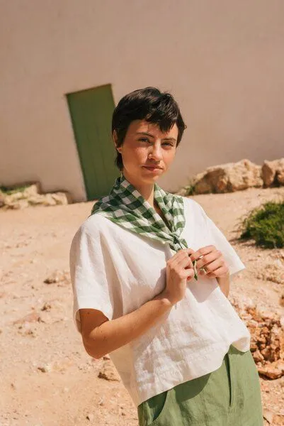 AmourLinen AmourLinen Lily Leinenoberteil in Übergröße, Weiß, – Produktbild 4 von 4