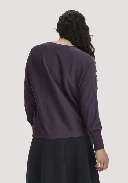 hessnatur hessnatur Pullover Oversize aus TENCEL Lyocell und Bio-Baumwolle, Dunkle traube, – Produktbild 2 von 4