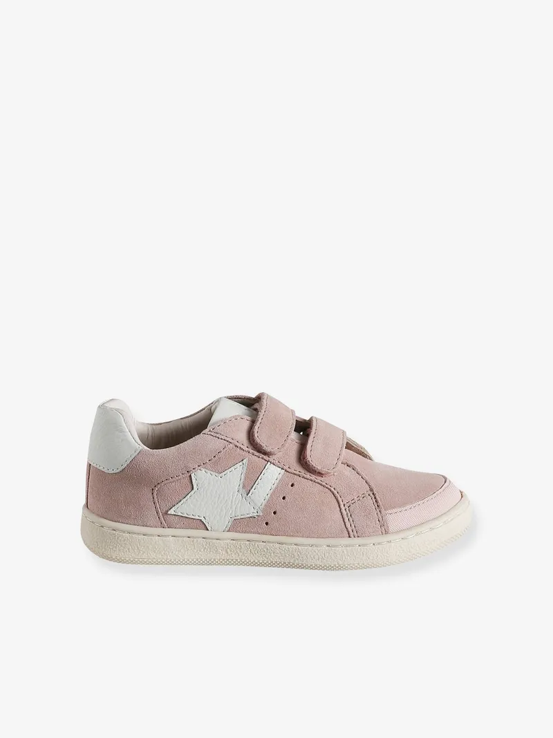 Vertbaudet Vertbaudet Kinder Ledersneakers mit Stern und Anziehtrick, Hellrosa, – Produktbild 2 von 4