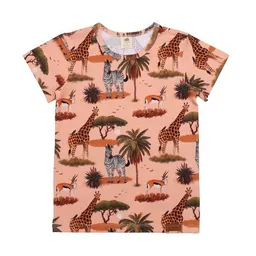 Walkiddy Kinder T-Shirt GOTS-zertifiziert aus Bio-Baumwolle orange mit African-Savanna-Motiv – Walkiddy – Produktbild 1 von 1