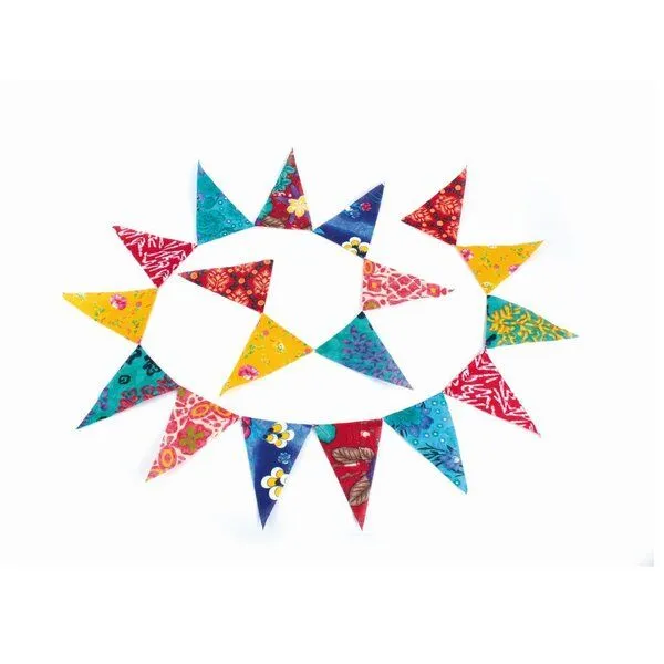 El Puente El Puente Girlande "Fähnchen" | Fair Trade & Handmade aus Bangladesch, Mehrfarbig, – Produktbild 1 von 2