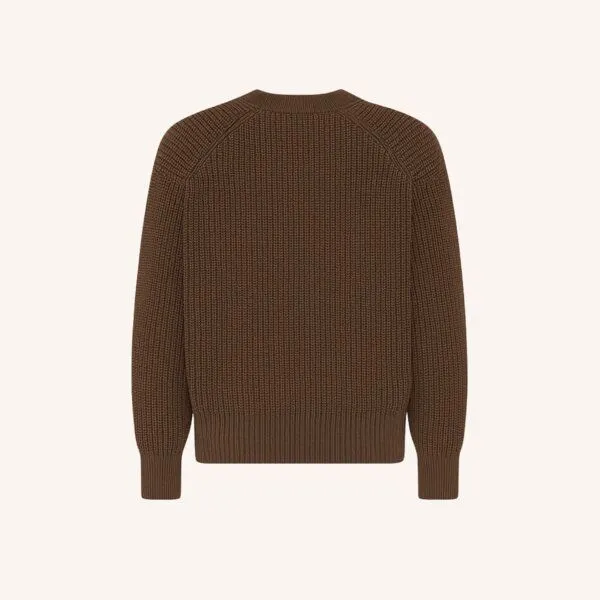 NORDLICHT NORDLICHT Grobstrick Pullover aus 100% Baumwolle MARA, Potting soil (braun), – Produktbild 3 von 4