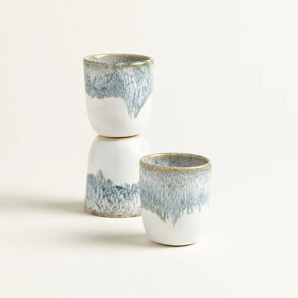 onomao onomao Handgemachter Espressobecher aus Steinzeug | Kollektion TRADITIONELL, Teal dipped, – Produktbild 4 von 4