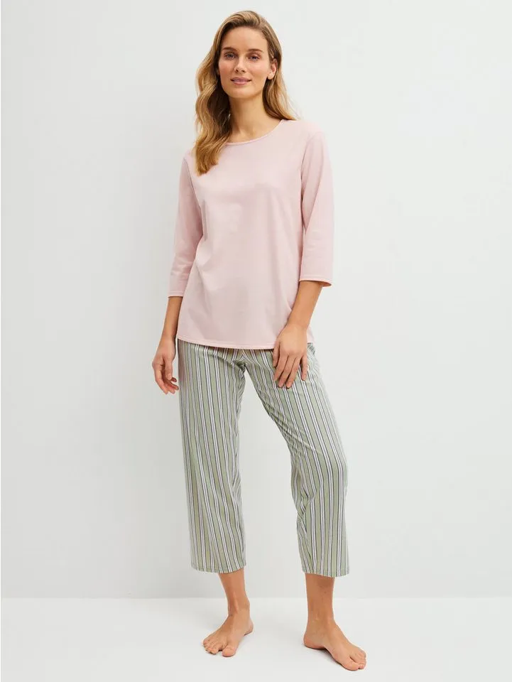 CALIDA CALIDA Capri-Pyjama EDITION 85 Damen (2 tlg) 7/8-Länge, weich und angenehm bewegungsfreundlich, Grün, – Produktbild 3 von 4