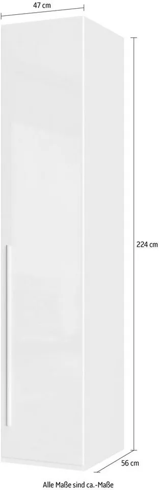 OTTO home Kleiderschrank Piano, UV lackiert, hochglänzend in beige oder weiß, FSC-zertifiziert (Made in Europe) in vielen Breiten, Höhe 224cm, mit Soft-Close Funktion, Beige|grau, – Produktbild 8 von 8