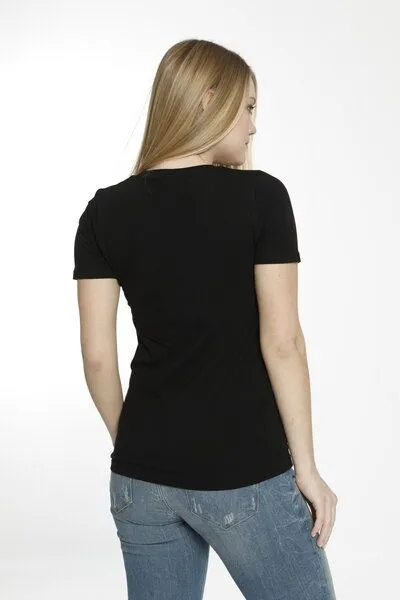 Bruno Barella GOTS zertifiziertes Biobaumwolle Damen T-Shirt von Bruno Barella, Schwarz, – Produktbild 2 von 2