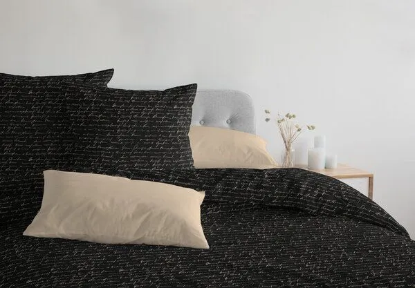 Nature by Adam Nature by Adam Kissenhülle aus Leinen und Bio-Baumwolle - Made in Germany - Scribble, Schwarz, – Produktbild 4 von 4