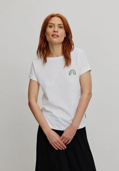 recolution Damen T-Shirt aus Bio-Baumwolle - CAYENNE RAINBOW - recolution, White (weiß), – Produktbild 3 von 4