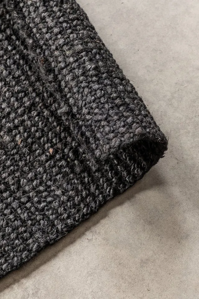 HANSE Home Teppich Jaipur Juteteppich, als Läufer und in Rund, rechteckig, Höhe: 10 mm, 100% Naturfaser, Wohnzimmer, Esszimmer, Schlafzimmer, Schwarz, – Produktbild 5 von 5