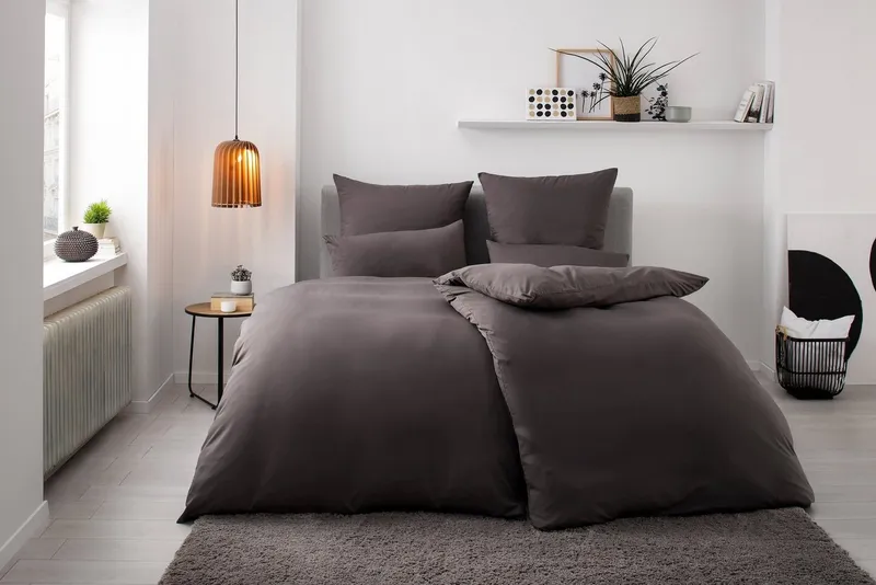 OTTO home Bettwäsche Desner 100% Microfaser, extra weich, allergikerfreundlich, Microfaser, 2 teilig, Premium Qualität, uni, schnell trocknend, pflegeleicht, ab 135x200 cm, Grau, – Produktbild 6 von 8