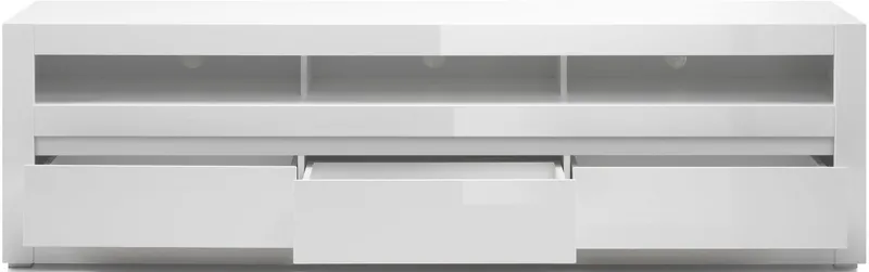 Home affaire Lowboard Carat, Breite 217 cm, Zierleiste 1x betonfarben und 1x weiß, Weiß, – Produktbild 4 von 5