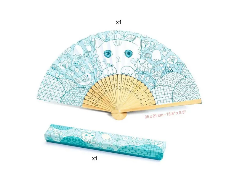DJECO Kreativset DIY Bastelset Fächer Koneko von DJECO Kreatives Malset für Kinder ab 6 – Produktbild 3 von 5