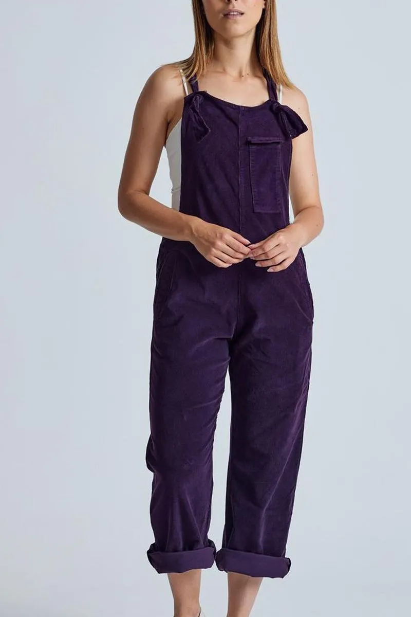 Flax and Loom Flax and Loom Damen vegan Latzhose Corduroy Mary Lou Aubergine, Violett, – Produktbild 1 von 2