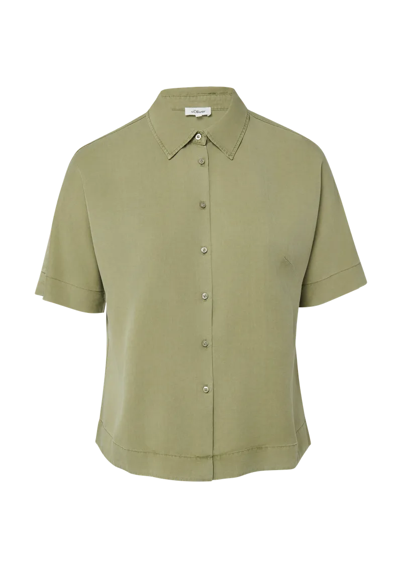 s.Oliver Fließende Lyocellbluse, Olive, – Produktbild 1 von 3