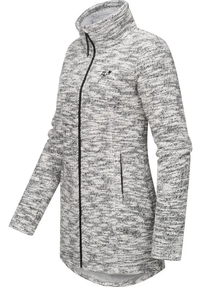 ragwear ragwear Strickjacke Miram Melange Kuschelige Übergangsjacke in Strick-Optik, Grau, – Produktbild 3 von 4