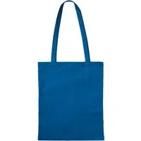 Memo Baumwoll-Tragetaschen, blau 38x42 cm mit zwei langen Henkeln – Produktbild 1 von 1