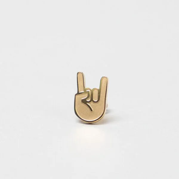 Fyngers Fyngers Ohrstecker aus chirurgischen Edelstahl hochglanzpoliert ROCK´n´ROLL, Gold, – Produktbild 1 von 6
