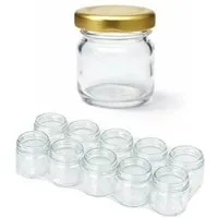 mikken mikken 10 kleine Einmachgläser 40 ml mit Schraubdeckel verschiedene Farben, Gold, – Produktbild 1 von 1