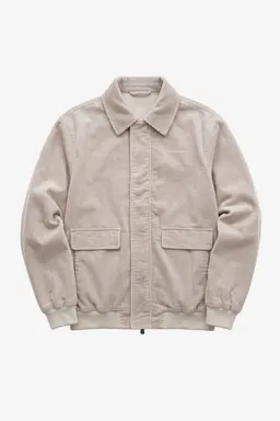 KnowledgeCotton Apparel KnowledgeCotton Apparel Herren vegan Bomberjacke Corduroy Hellgrau – Produktbild 1 von 1