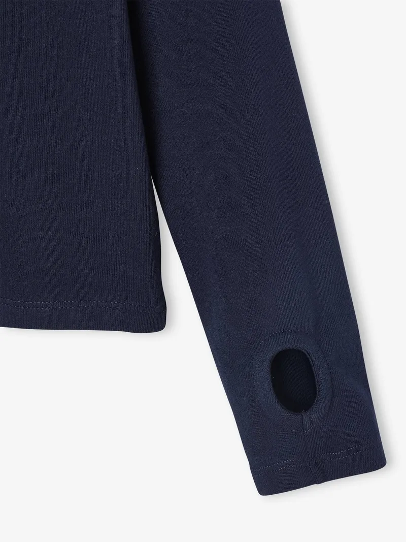 Vertbaudet Langarmshirt Sport mit Tennis-Motiv für Mädchen, Marine, – Produktbild 3 von 3