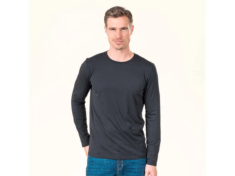Living Crafts Living Crafts Herren Langarm-Shirt (100% Bio-Baumwolle), Schwarz, – Produktbild 2 von 2