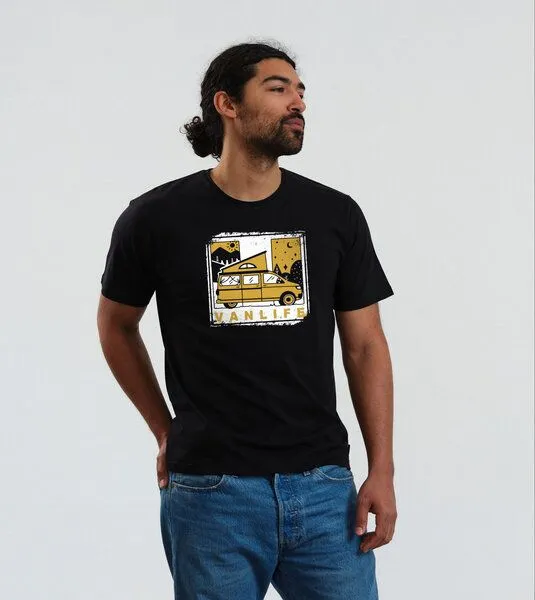 Gary Mash GARY MASH T-Shirt VANLIFE aus Biobaumwolle, Schwarz, – Produktbild 3 von 4