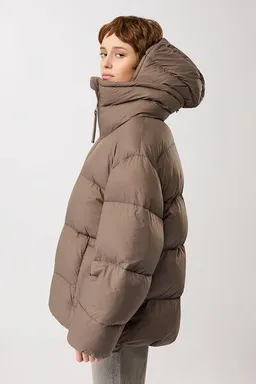 LangerChen LangerChen Steppjacke mit Kragen und abnehmbarer Kapuze – Produktbild 1 von 1