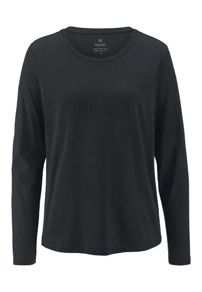 hessnatur hessnatur Longsleeve Relaxed aus Regenerative Organic Cotton (ROC), Schwarz, – Produktbild 3 von 4