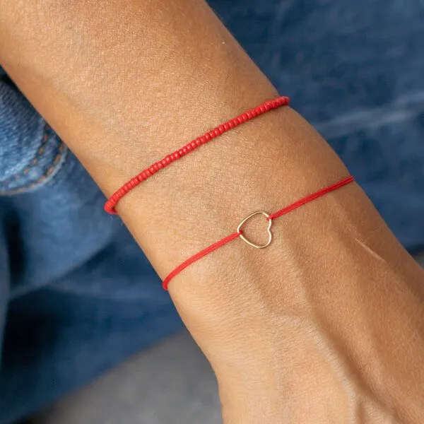 juni juni Rotes Armband Set mit Herzarmband "Pure Love" - handgemacht in Deutschland – Produktbild 2 von 4
