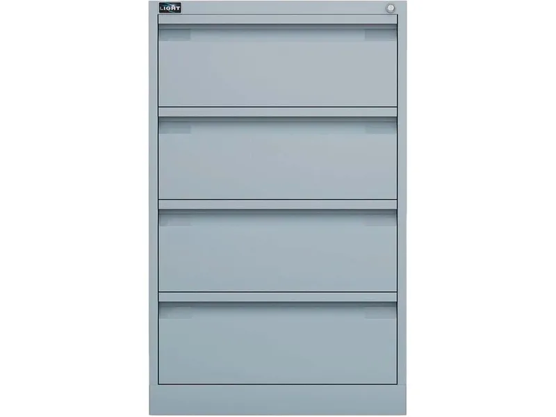 Bisley Bisley Karteischrank "KS 24" zweibahnig, 4 Schubladen, DIN A5, Lichtgrau, – Produktbild 1 von 1