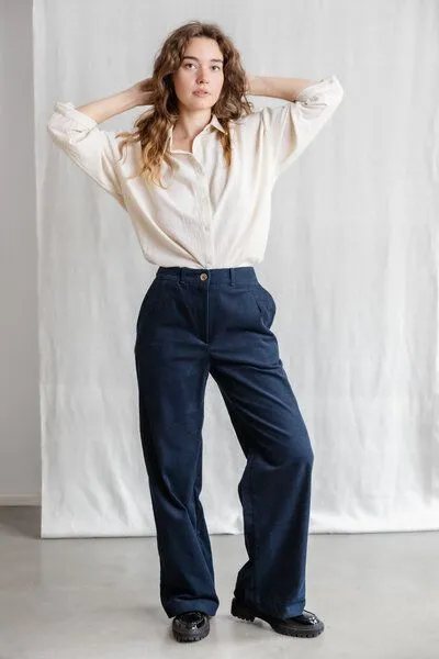 Jyoti - Fair Works Jyoti - Fair Works Bio-Baumwollcord Hose Suhrutam, Nachtblau, – Produktbild 2 von 4