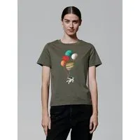 watapparel watapparel T-Shirt Frauen Balloon Spaceman, Khaki, – Produktbild 1 von 1